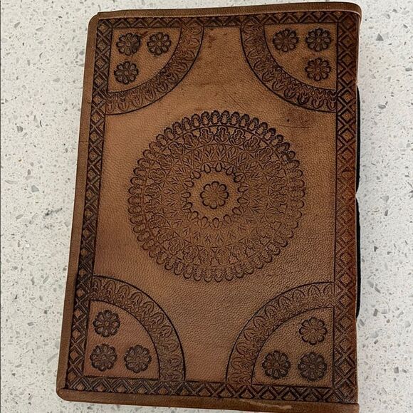 Mandela Style Brown Embossed Leather Journal - Picture 6 of 10